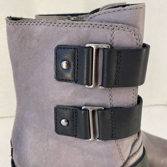 Sorel After Hours Wedge Moto Bootie Gray Buckle Zip Up Womens Size 7.5 - Picture 9 of 16